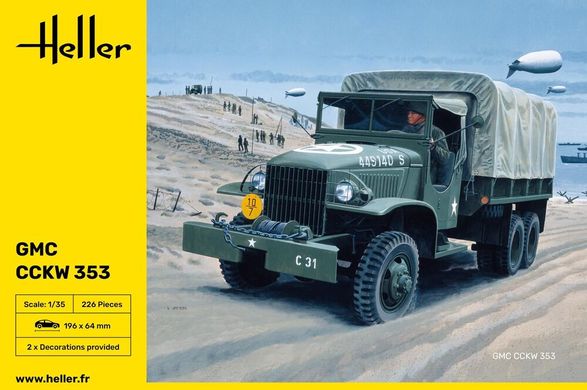Сборная модель 1/35 военный грузовик Джимми GMC CCKW 353 Heller 81121