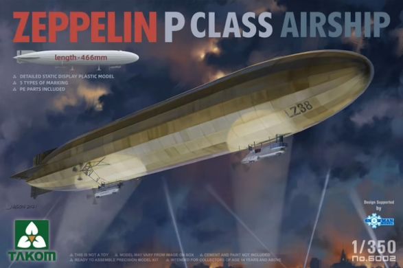 Prefab model 1/350 airship Zeppelin P Class Airship Takom TAKO6002
