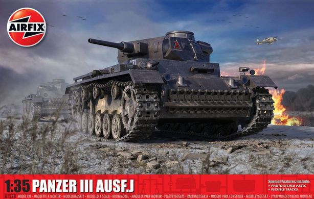 Сборная модель 1/35 самый известный танк Второй мировой войны Panzer III AUSF J Airfix A1378
