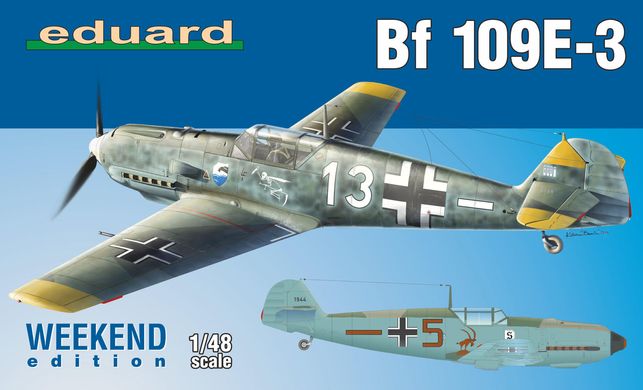 Prefab model 1/48 plane Bf 109 E-3 Weekend Edition Eduard 84157