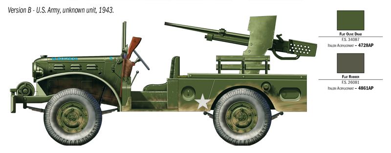 Сборная модель автомобильная пушка M6 Gun Motor Carriage WC-55 1/35 Italeri 6555