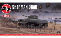 Assembled model 1/76 Sherman tank Sherman Crab Airfix 02320