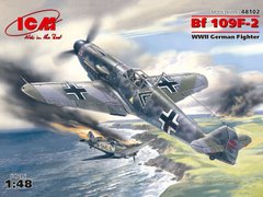 Сборная модель 1/48 самолет Месершмит Bf 109F-2, немецкий истребитель 2 Мировой войны ICM 48102