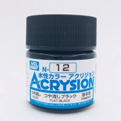 Акриловая краска Acrysion (N) Flat Black Mr.Hobby N012