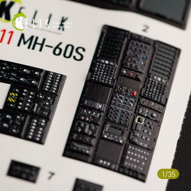 Interior MH-60S Knight Hawk 3D Stickers for Kit Kitty Hawk (1/35) Kelik K35011, In stock