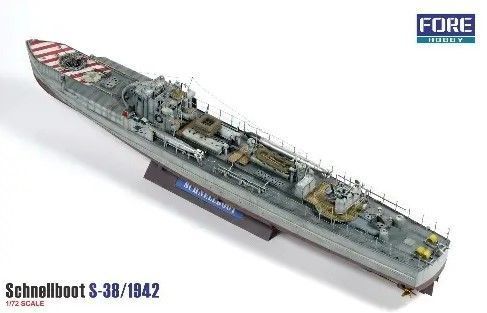 Assembly model 1:72 ship Schnellboot S-38 (1942) Fore Art 1001