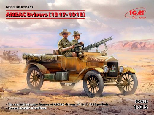 Figures 1/35 ANZAC Drivers (1917-1918) (2 Figures) ICM 35707