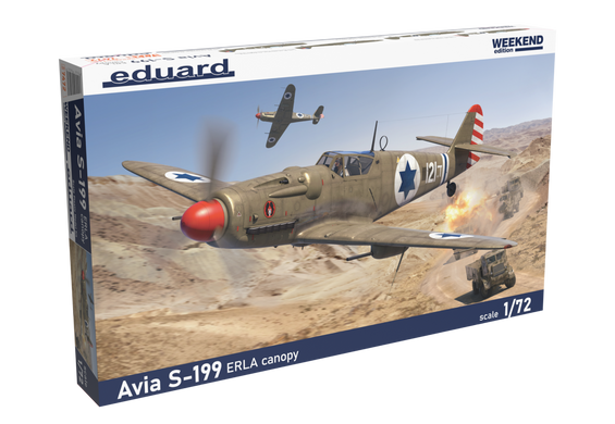 Сборная модель 1/72 чехословацкий истребитель одномоторный Avia S-199 ERLA canopy Weekend edition Eduard 7472