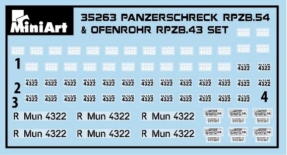 Набор 1/35 немецкого вооружения Panzerschreck RPzB 54 &OfenrohrRPzB MiniArt 35263