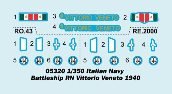 Збірна модель італійського лінкора RN Vittorio Veneto Trumpeter 05320