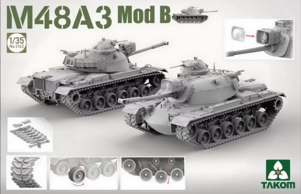 Assembled model 1/35 tank M48A3 Mod B Takom 2162