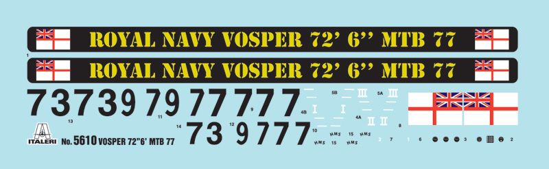 Сборная модель 1/35 катер Vosper 72 '6' 'MTB 77 Italeri 5610