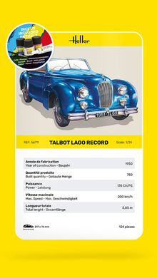 Збірна модель 1/24 ретро автомобіль Talbot Lago Record Стартовий набір Heller 56711