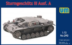 Assembled model 1/72 Sturmgeschutz III mod.A UM 292 self-propelled gun