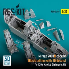 Масштабна модель 1/32 Кабіна Mirage 2000N (базова версія з 3D-наклейками) для комплекту Kitty Hawk / Zimimodel Reskit RSU32-0095, В наявності