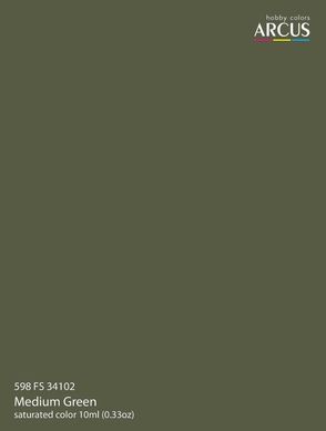 Акриловая краска FS 34102 Medium Green ARCUS A598