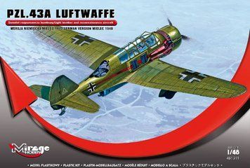 Assembly model 1:48 aircraft PZL.43A LUFTWAFFE 'German version Mielec 1940' Mirage-Hobby 481311