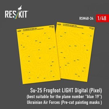Маска 1:48 для Су-25 Frogfoot LIGHT Digital (Pixel) RSM48-0034