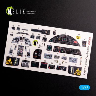 Интерьерные 3D наклейки 1/72 для модели Handley Page Victor B Mk2 (Airfix) Kelik K72065, В наличии