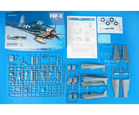 Assembled model 1/48 F6F-3 Weekend Edition Eduard 84160 aircraft