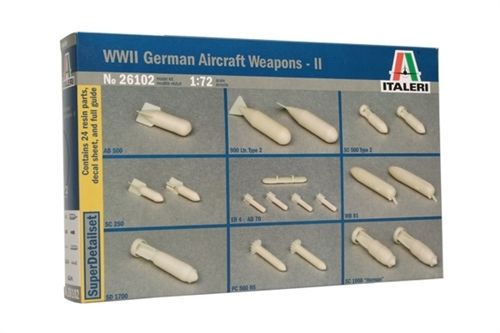 Збірна модель 1/72 снаряди WWII German Aircraft Weapons - Italeri 26102
