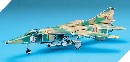 Assembled model 1/72 aircraft MIG-27 Flogger Academy 12455