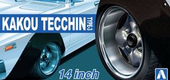 Комплект коліс Felgi Kakou Tecchin Type-3 14 inch Aoshima 05469 1/24, Немає в наявності