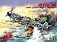 Сборная модель 1/48 самолет Месершмит Bf 109F-4/B, немецкий истребитель-бомбардировщик 2 Мировой войны