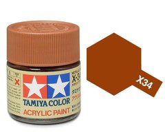 Акриловая краска X34 коричневый металлик (Metallic Brown) 10мл Tamiya 81534