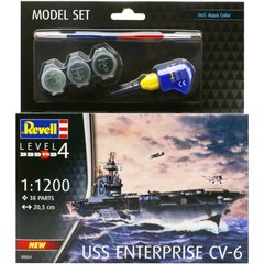 Стартовий набір для моделізму 1/1200 корабель USS Enterprise CV 6 US Aircraft Carrier Revell 65824