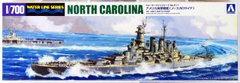 Сборная модель 1/700 корабль Water Line Series # 611 USS North Carolina BB-55 1944 Aoshima 04600