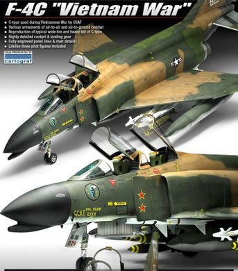 Assembled model 1/48 aircraft F-4C "Vietnam War" Academy 12294