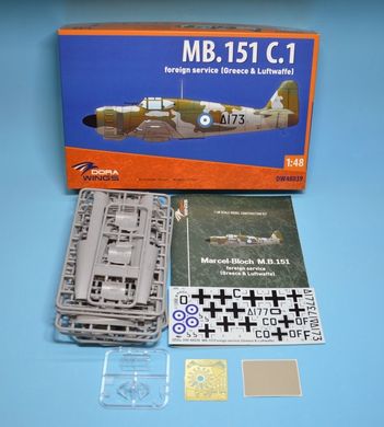 Assembled model 1/48 fighter Bloch MB.151 foreign service DW 48039