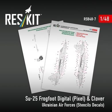 Декалі 1:48 для Су-25 Frogfoot Digital (Pixel) та Clover Повітряні сили України Reskit RSB48-0007