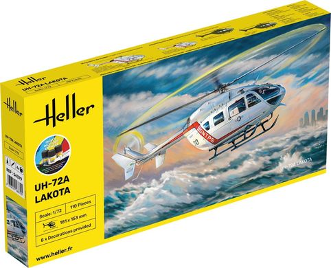 Prefab model 1/72 light utility helicopter UH-72A Lakota Starter kit Heller 56379