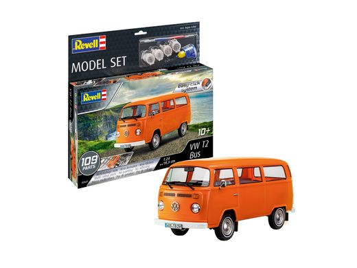 Стартовый набор 1/24 для моделизма микроавтобус VW T2 Bus Easy Click Revell 67667
