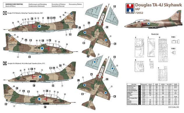 Assembly model 1:72 aircraft TA-4J Skyhawk IAF Hobby 2000 72052