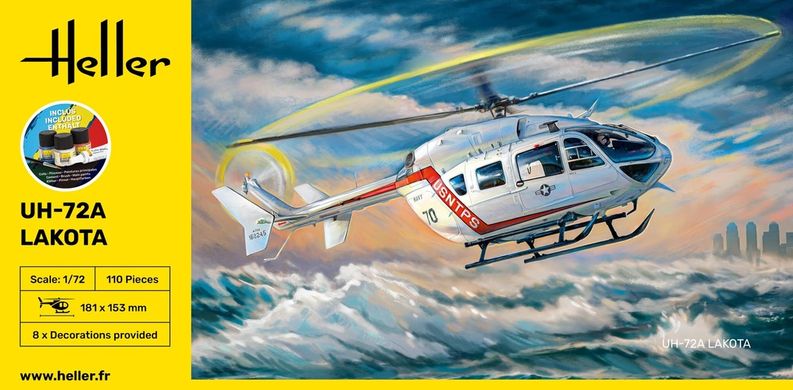Збірна модель 1/72 легкий універсальний вертоліт UH-72A Lakota Стартовий набір Heller 56379