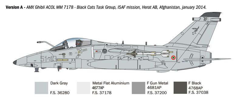 Збірна модель 1/72 літак AMX Ghibli Italeri 1460