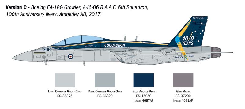 Збірна модель 1/48 літак EA-18G Growler Italeri 2824