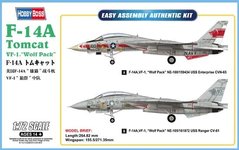 Збірна модель реактивний перехоплювач, винищувач-бомбардувальник F-14A Tomcat Hobby Boss 80279