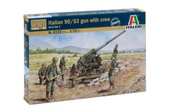 Збірна модель 1/72 італійська зброя 90/53 з розрахунком Друга Світова Війна Italeri 6122