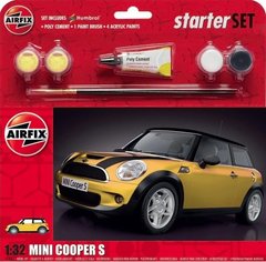 Стартовий набір для моделізму автомобіля 55310 MINI Cooper S Starter Set - Yellow Airfix A55310 1:32