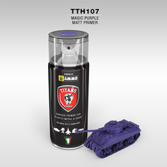 Краска спрей для пластика, металла и смолы грунт волшебный фиолетовый матовый 400 мл TITANS HOBBY TTH107