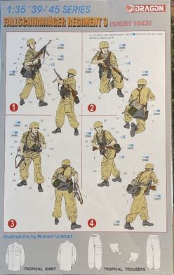 Assembled model 1/35 German Figures Fallschirmjager Regiment 3 (Sicily 1943) Dragon D6195