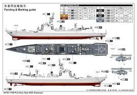 Сборная модель 1/700 коабель PLA Navy Type 052C Destroyer Trumpeter 06730