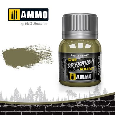 Фарба для техніки сухого пензля Drybrushing Зелений (Green) Ammo Mig 0607