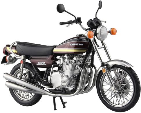 Модель в масштабе 1/12 мотоцикл Kawasaki 900 Super4 Tamamusji Maroon Aoshima 10460