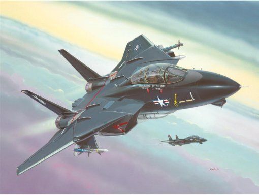 Сборная модель 1/144 самолет F-14A Tomcat Black Bunny Model Set Revell 64029