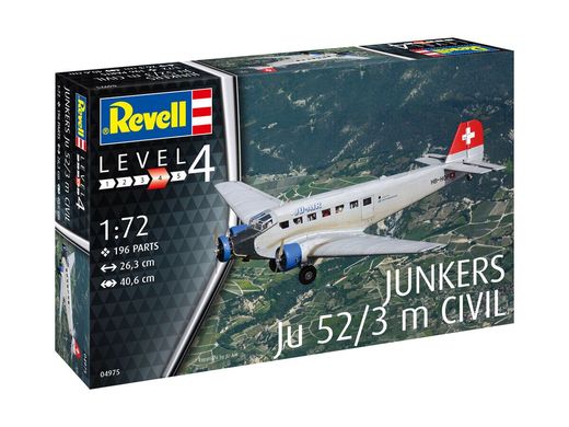 Assembly model 1/72 Junkers Ju 52/3 m Civil Revell 04975
